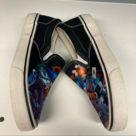 THE JOKER Sz 9 Harley Quinn Slip-On Sneakers Colourful Comfort Shoes - Picture 6 of 12